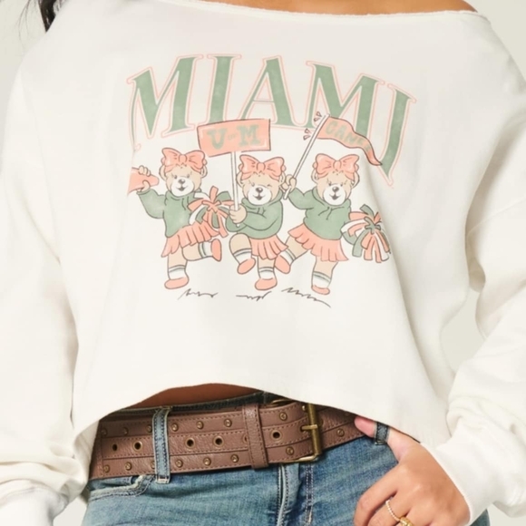 Hollister White Miami Graphic Sweatshir Women - Picture 2 of 2